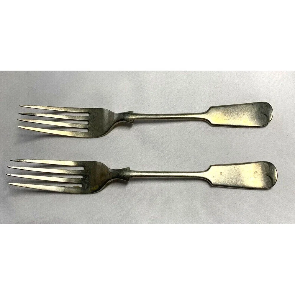 Antique W.B. (Wiedrich Bros) Mfg. Co. Silver Plate Dessert Forks (2)